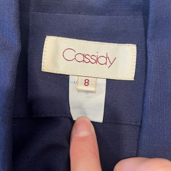 Worn Cassidy Size 8 Blazer with Shoulder Pads Navy - Picture 3 of 4